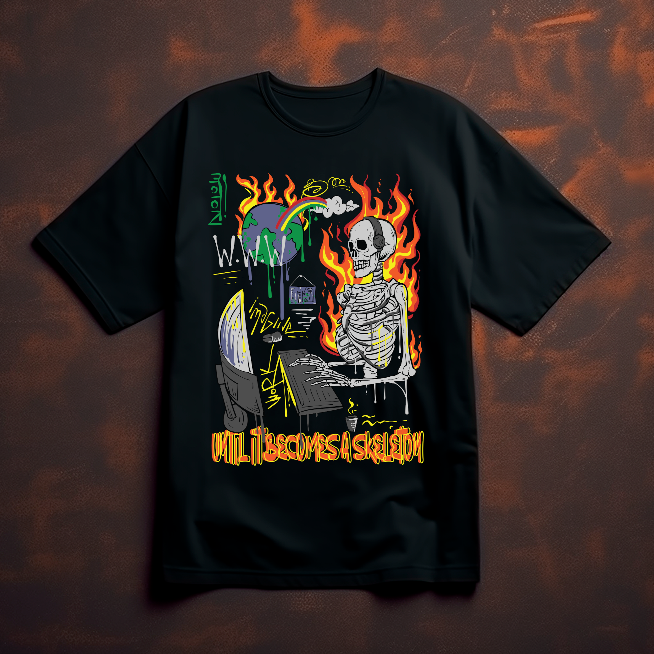 Burnout Skeleton Graphic Tee