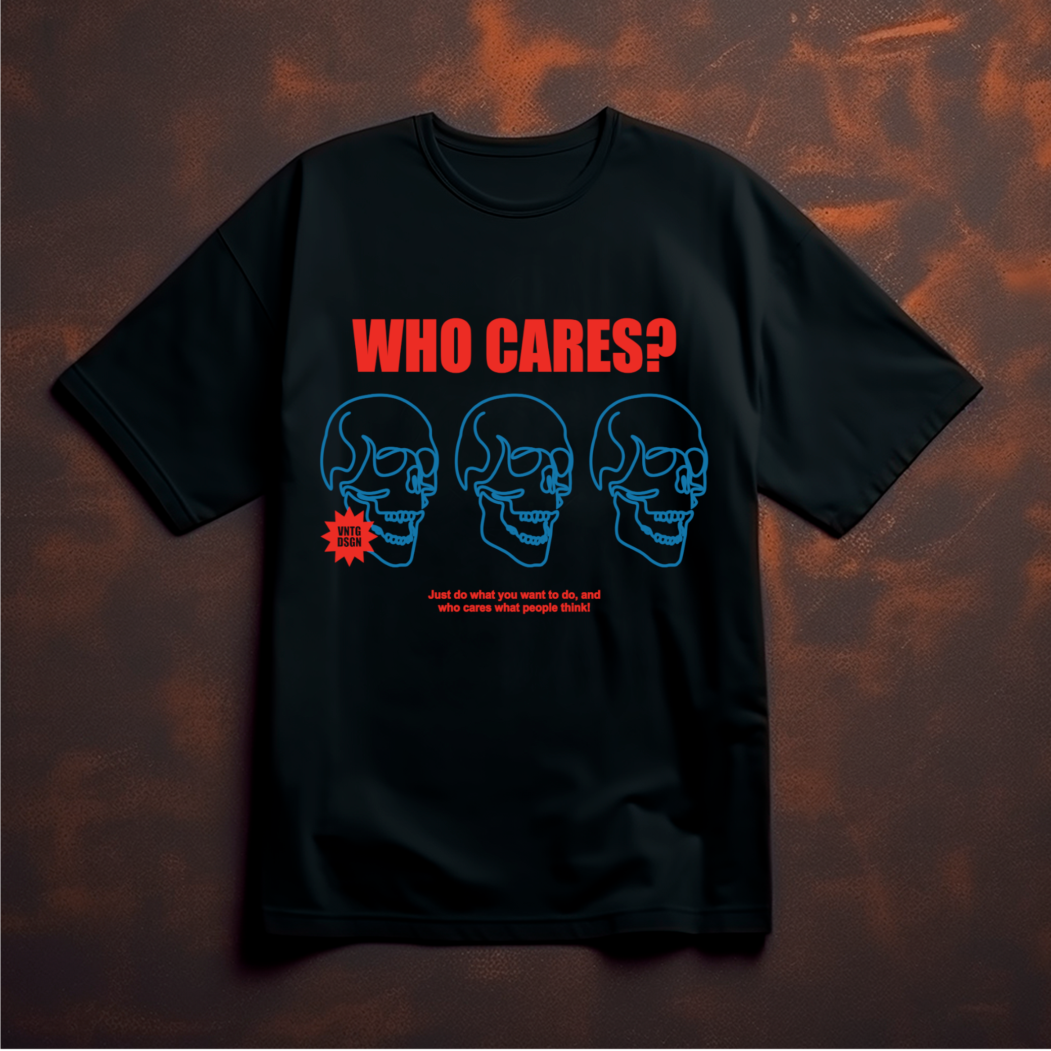Who Cares Skull Graphic Tee